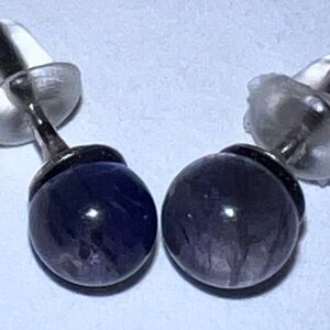 Iolite studs in Sterling silver nwot jewelry box included